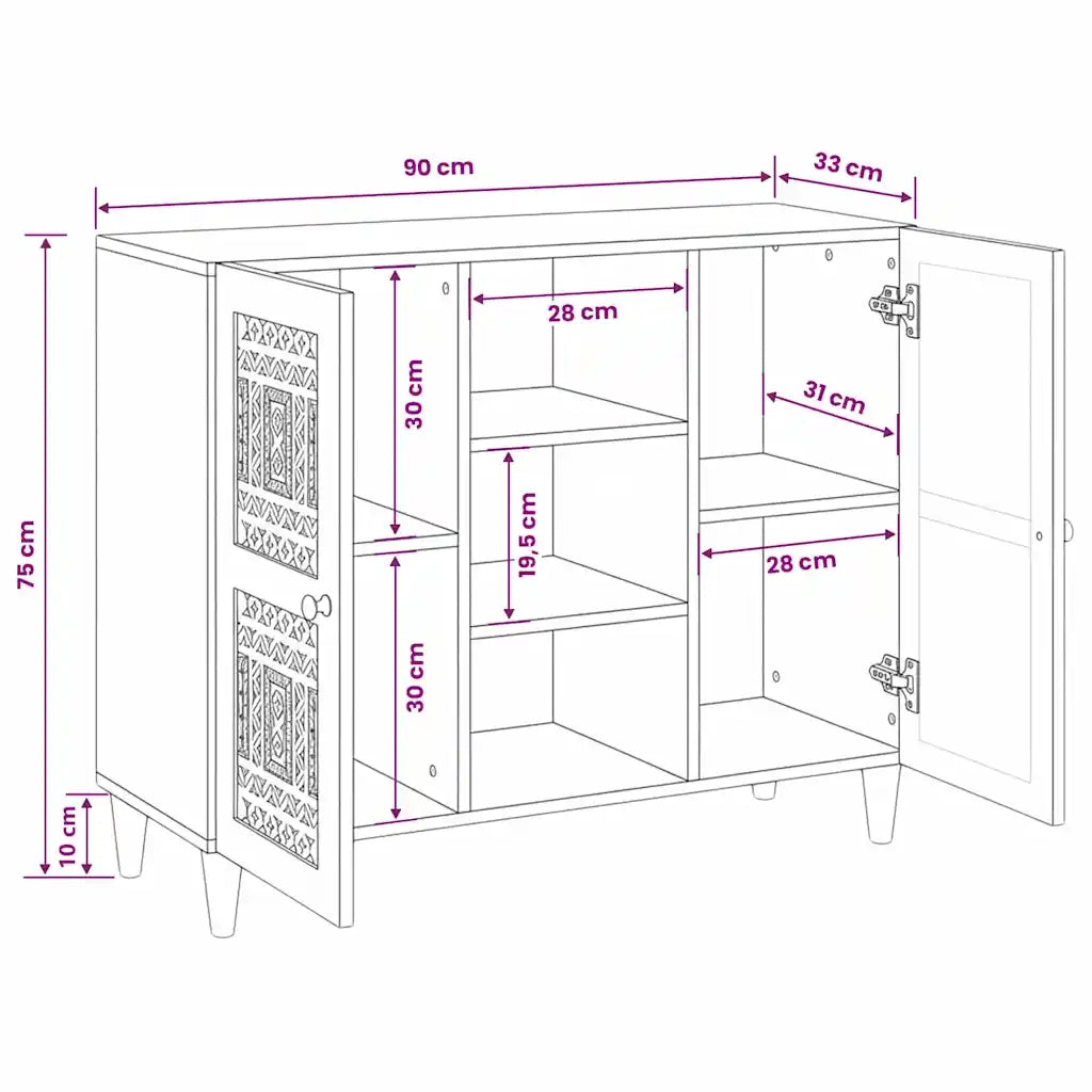 vidaXL Credenza Marrone chiaro 33.5 x 90 x 75 cm