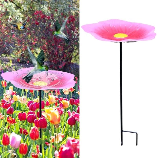 Vogelbagno invernale fissa, vasca da uccelli per giardino, vasca da uccelli con stand per giardino, balcone e cancello balcone con vasca da uccelli rimovibile, vasca da acqua per uccelli, vasca da uccelli antivento (A)
