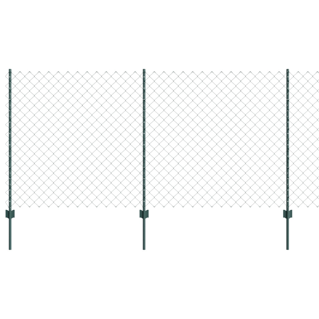 Recinzione a Maglie Metalliche con 10 Post U Verde 1.2x10 m Acciaio