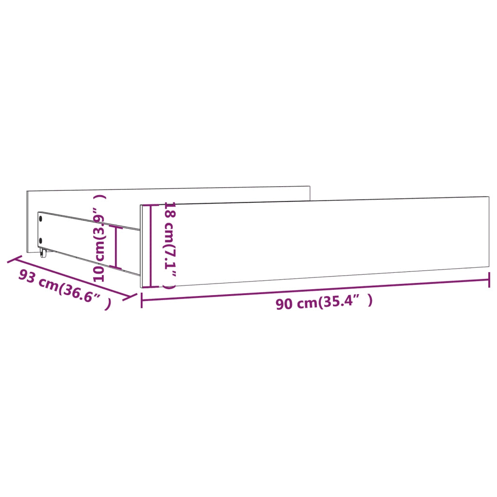 Cassetti per Letto 2 pz in Legno Massello di Pino cod mxl 71261