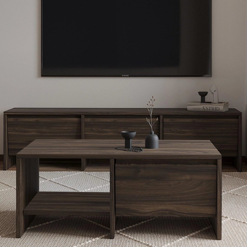 Tavolino in legno "Laris" - 90 x 45 x 35 cm - Marrone
