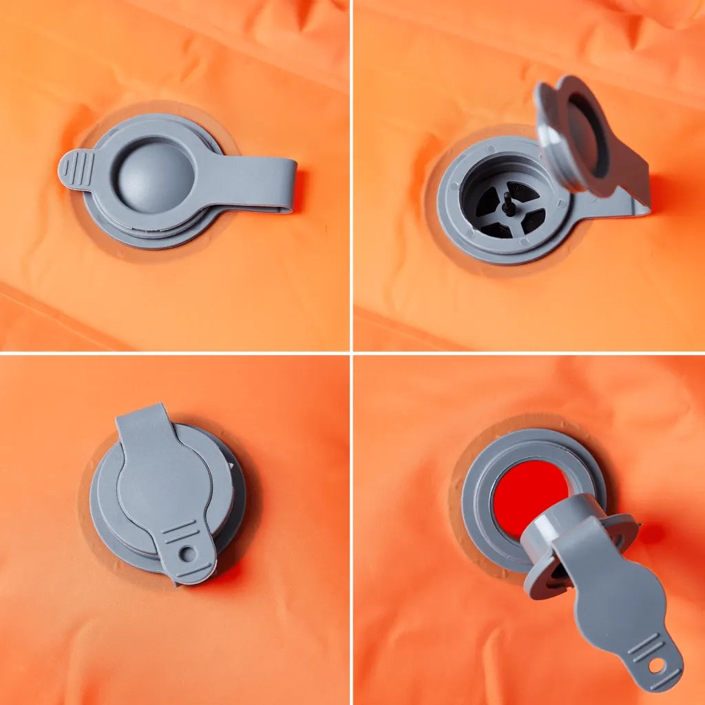 Materasso Campeggio Autogonfiabile con Cuscini 2Persone Arancio 4007100