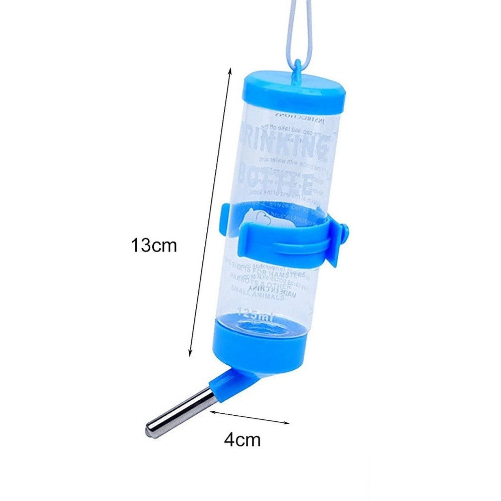 Trade Shop - Borraccia Criceti Piccoli Animali 80ml Acciaio Plastica Design Sfera Antigoccia -