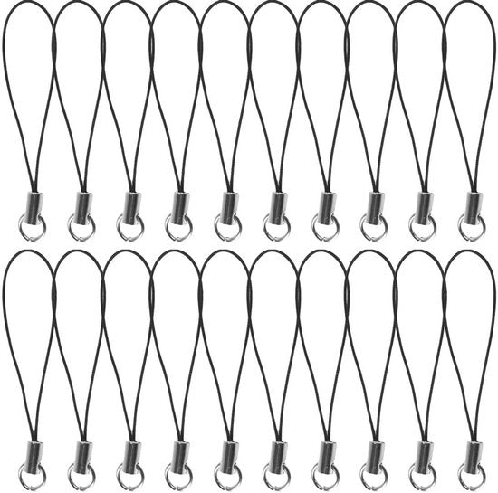Corda per chiavi da 50 pezzi - Cavo per telefono - Maniglie a vite - Maniglie a mano - Flessibile in poliestere - Materiale metallico di alta qualità