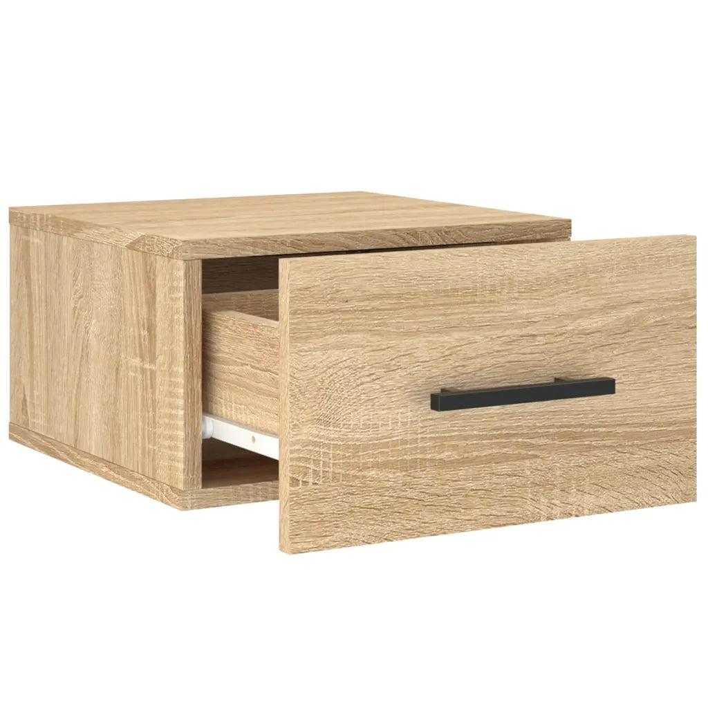 Comodini a Muro 2 pz-Set di 2 Tavolino da notte Rovere Sonoma 35x35x20 cm 457844