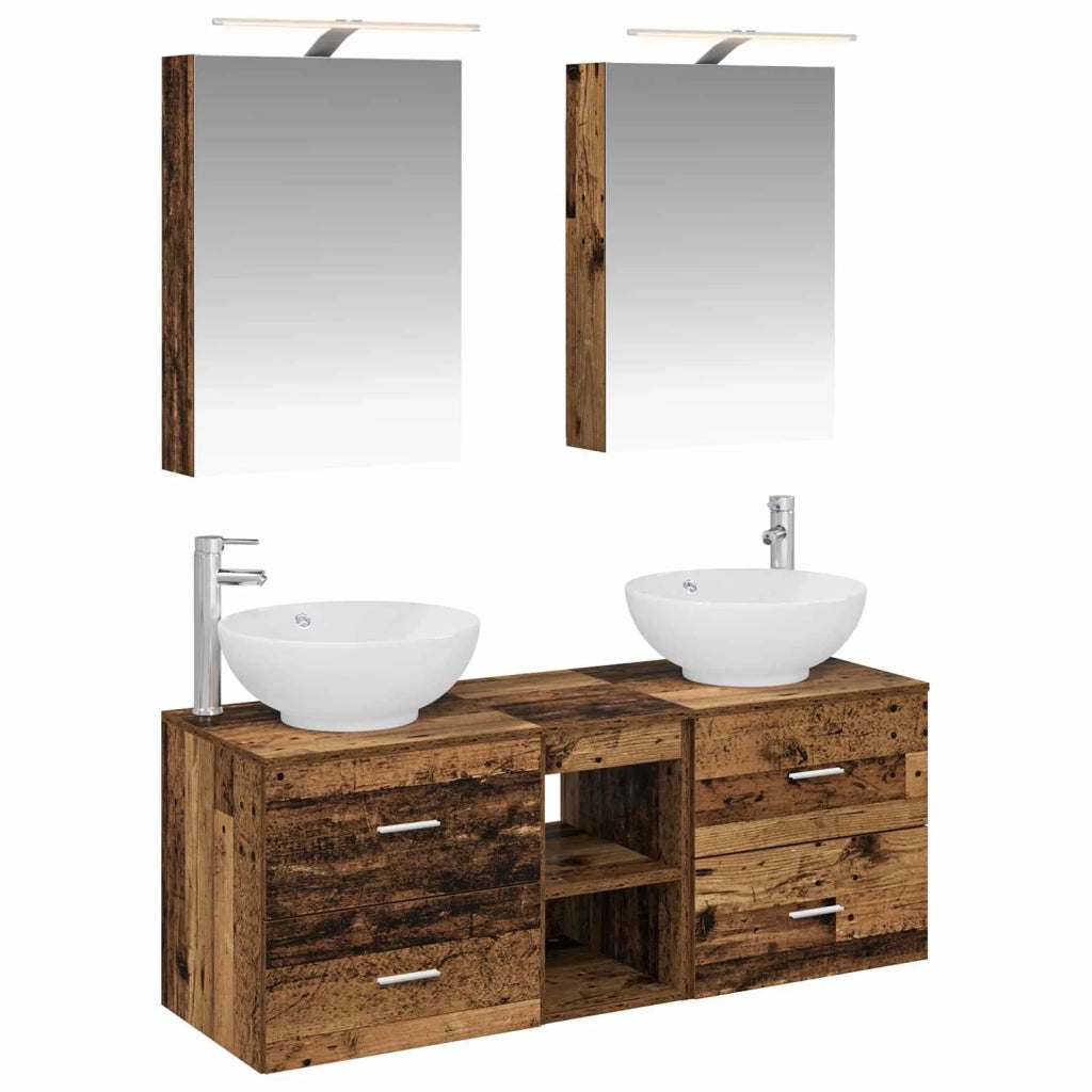 Set di mobili per il bagno 5 pcs Legno antico 3406957