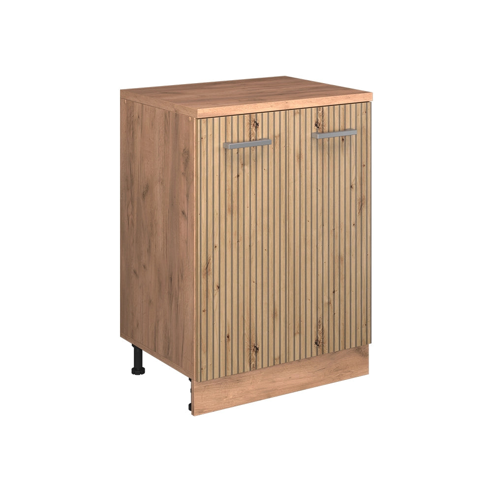 Mobile cucina sottotetto R-Line Rovere artigianale/Rovere dorato 60 cm senza inclinazione con 2 ante Vicco