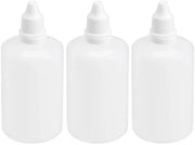 Set di 3 flaconi per gocce da 100 ml - occhiaia con cappuccio a vite - protezione per bambini - sicuro - progettato per essere compresso - flacone per gocce