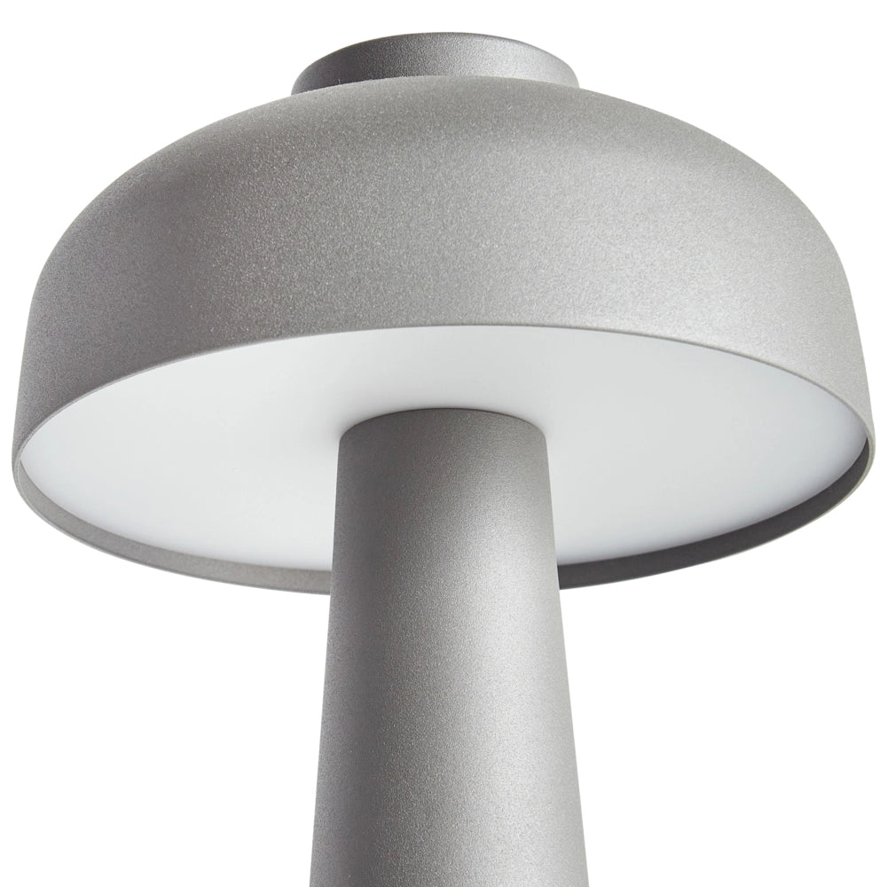 Lampada da tavolo in ferro con luce LED wireless fungo grigio stile moderno