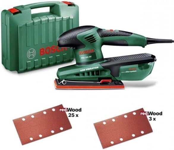 Bosch PSS 250 AE Levigatrice orbitale 24000 OPM Nero, Verde 250 W
