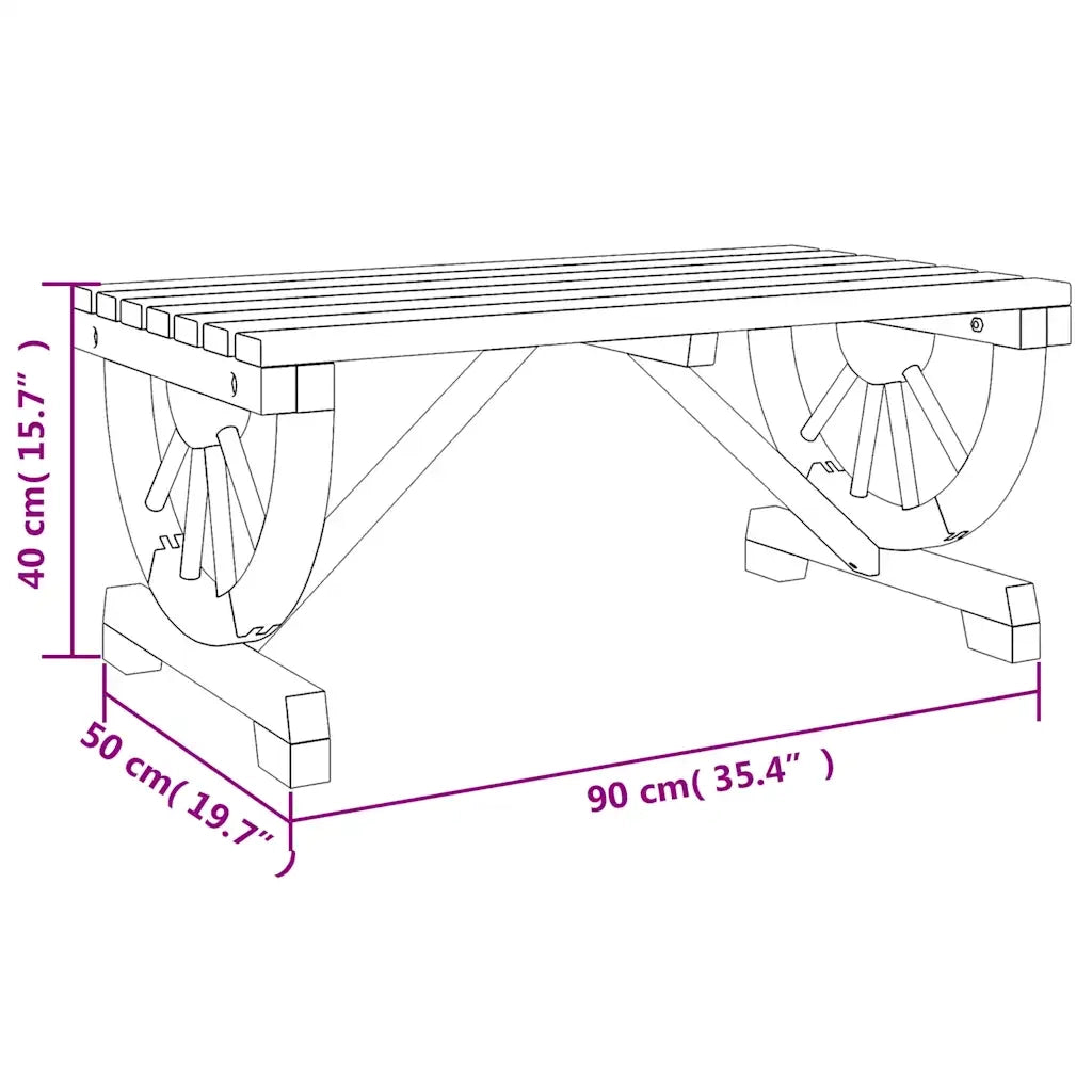 Tavolino da Giardino-Tavolo da Esterno-Tavolino da Patio 90x50x40 cm in Legno Massello di Abete 346077