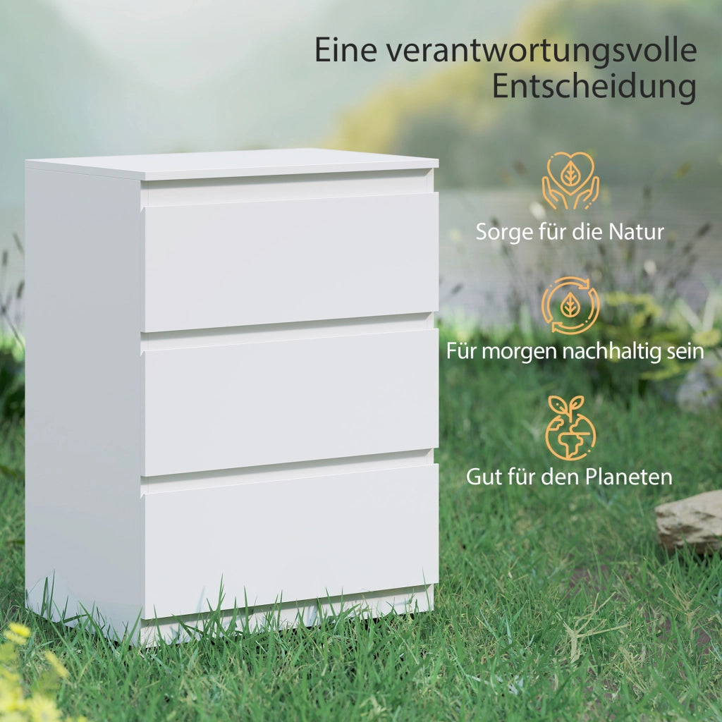 Cassettiera 3 Cassetti ¨C Zephmum ¨C Bianco 60x40x