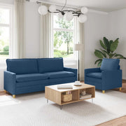 Set di divani 2 pz Blu Tessuto 3417108