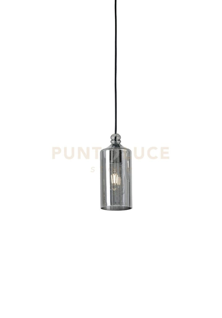 EBE SOSPENSIONE1 LUCE  DIFFUSORE IN VETRO GRIGIO FUME' ROSONE ORO ATTACCO E27