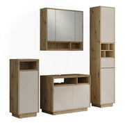 Set mobili bagno Beatrice Cachemire/Rovere artigianale Set di 4 Vicco
