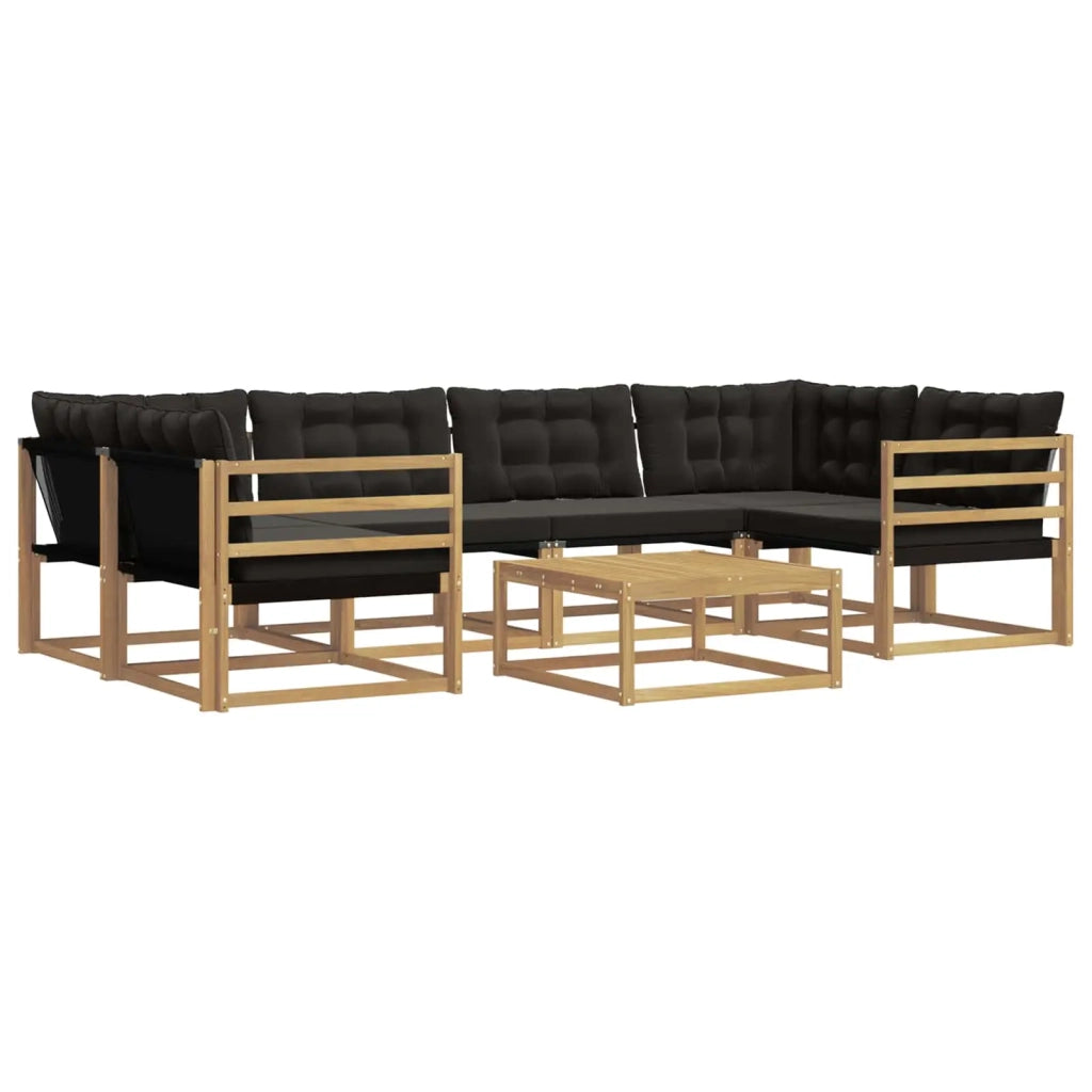 Set di divani da esterno 7 pz Bianco e Nero 3388458