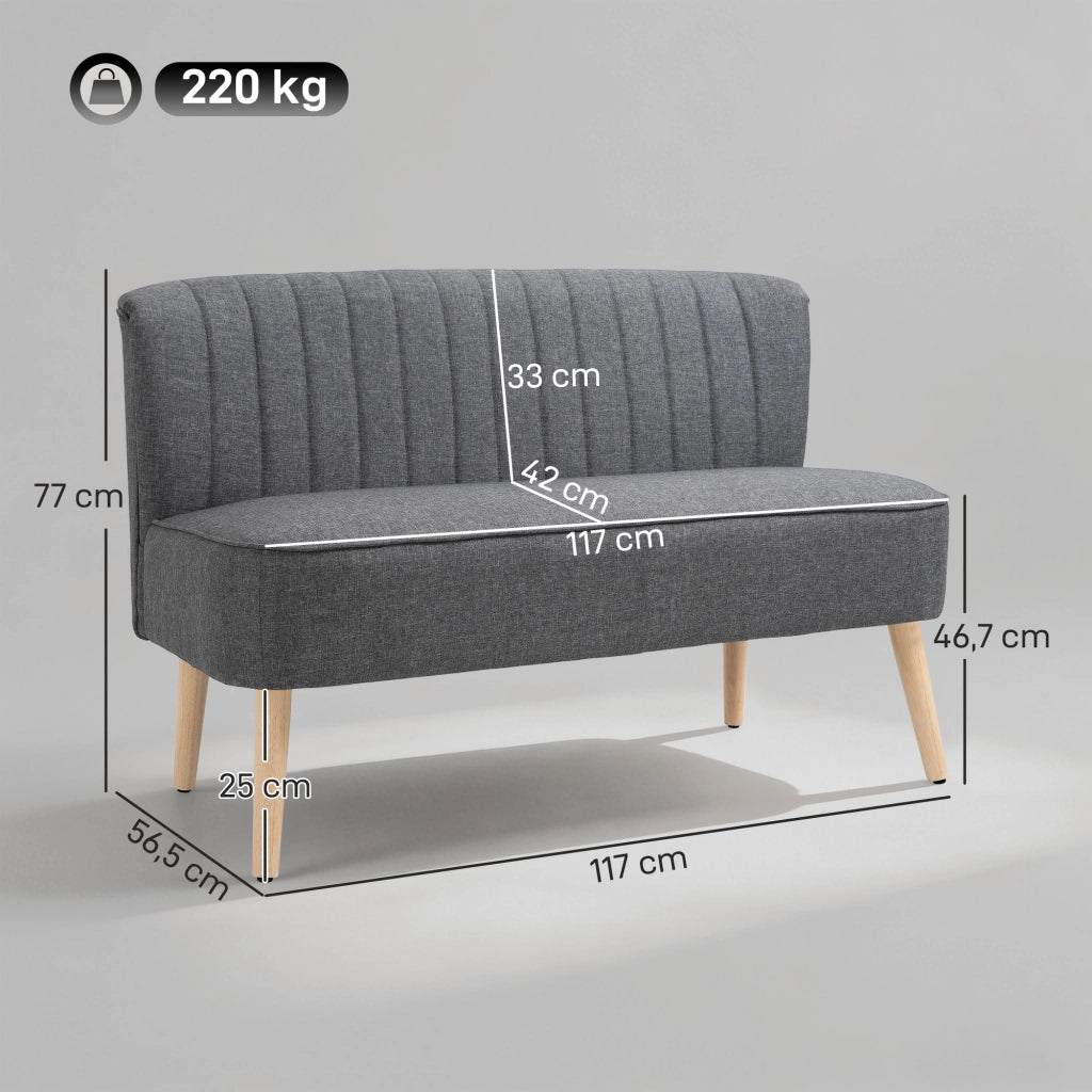 Divano 2 posti in tessuto ¨C zephmum ¨C grigio 117 cm