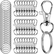 Set di viti a giro per chiodi da muro - 50 pezzi in 25 set - Creare un portachiavi - Viti a giro metalliche con anelli da chiave - Viti a giro metalliche con clip di blocco a giro