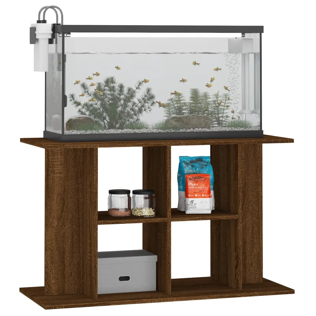 Supporto Acquario 100x40x60 cm Legno Multistrato Rovere Marrone 833590
