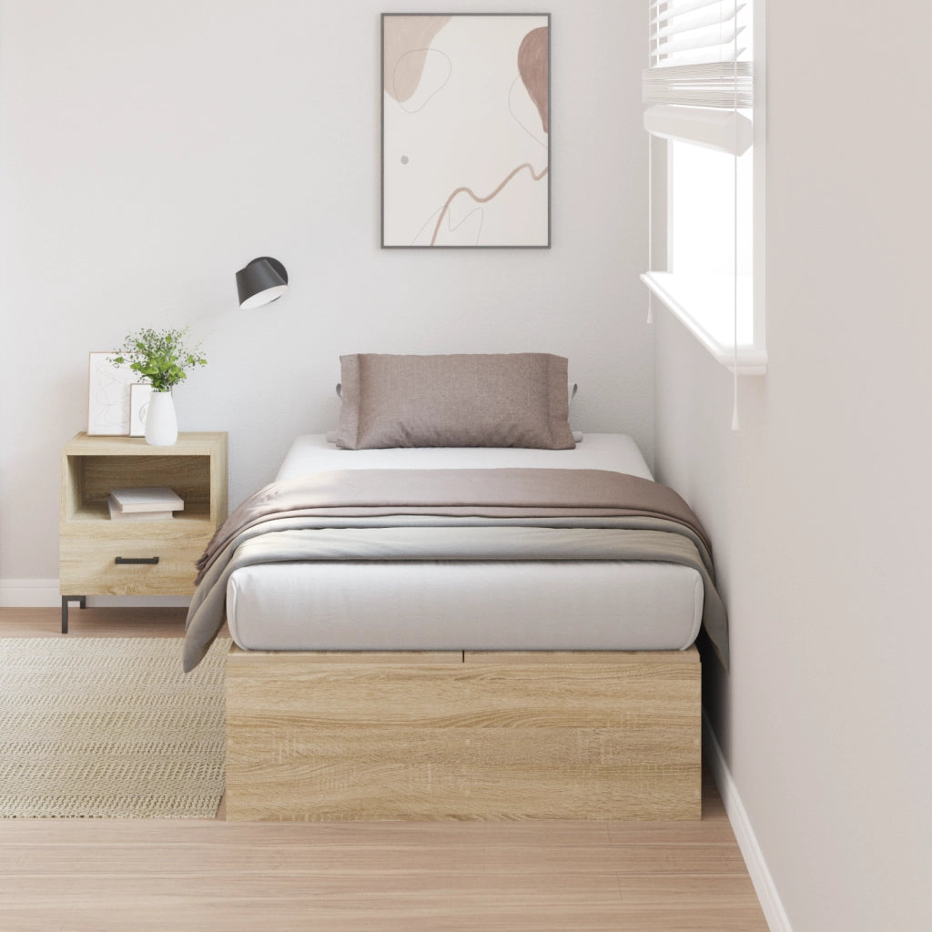 Struttura Letto con Contenitore  in Rovere Sonoma 90x200 cm