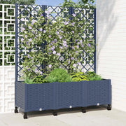 Vaso da giardino con grigliato e ruote Blu Grigio PP 3423058