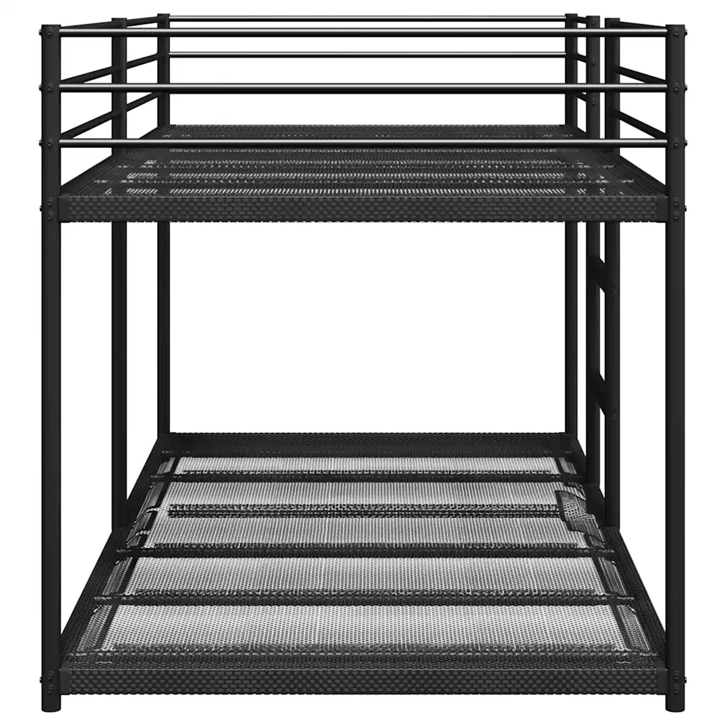 Letto a Castello senza Materasso Nero 75x190 cm in Acciaio 4019874