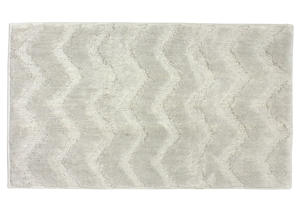 Tappeto Casa Bagno Morbido In Tinta Unita Zig Zag Modello ZigZagaria - 60x120 - Grigio