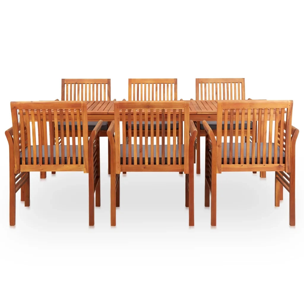 Set da Pranzo da Giardino 7 pz con Cuscini Massello di Acacia 278905