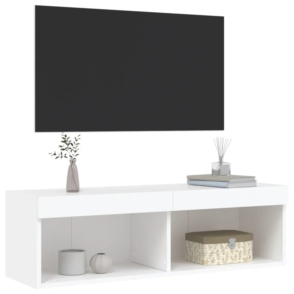 Mobile Porta TV con Luci LED Bianco 100x30x30 cm 837155