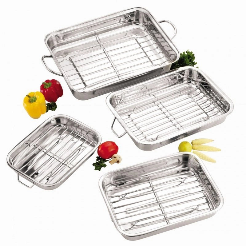Kinghoff KH-1377 Teglia per arrosti in acciaio inossidabile con griglia 35 cm
