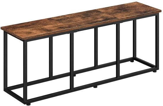 Banco da sala - multifunzionale - stile vintage - 1 pezzo - nero lucido e marrone rustico