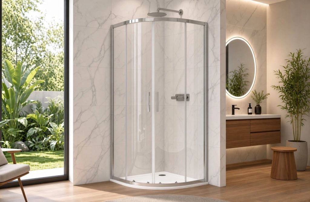 Box doccia 80x80 cm semicircolare angolare H195 cm ELIA Cromato