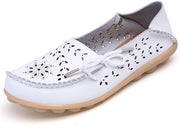 Mocassini per Donne - Stivali in Pelle - Comfortevoli Slip-On - Scarpe a Punta Piatta - Disegno Casual