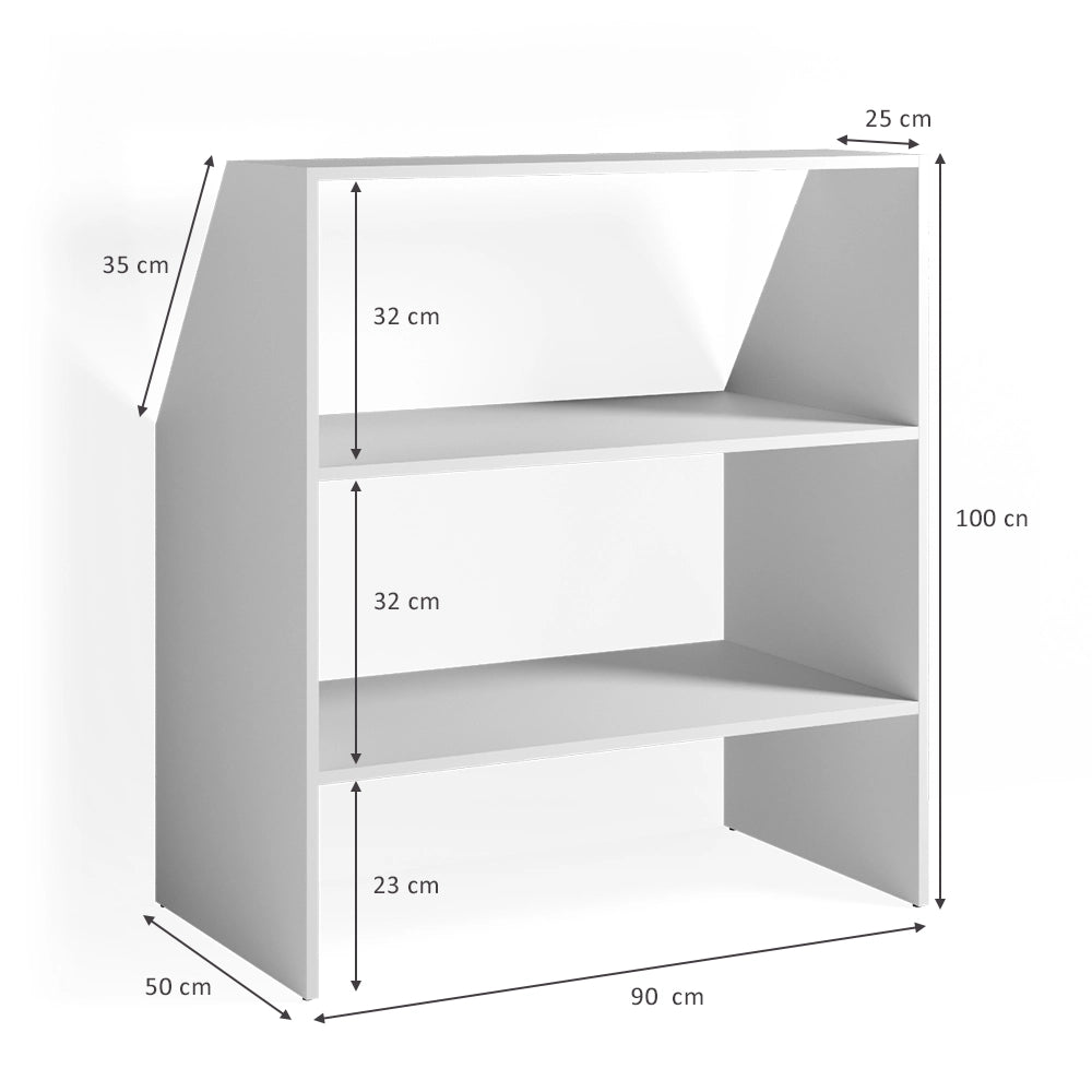 Vicco Scaffale per tetti spioventi Bianco 90 x 100 cm