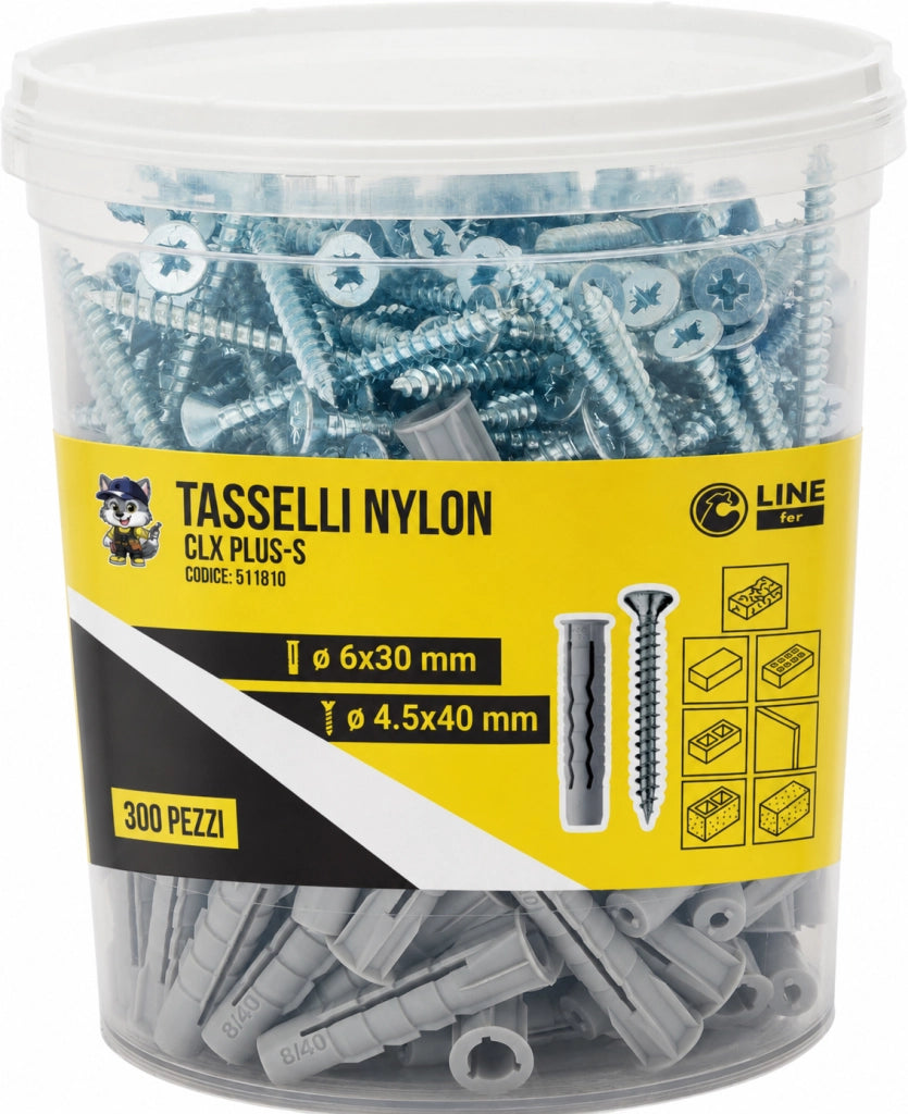 C BARATTOLO 300 TASSELLI NYLON CLX PLUS-S 6X30 C/V