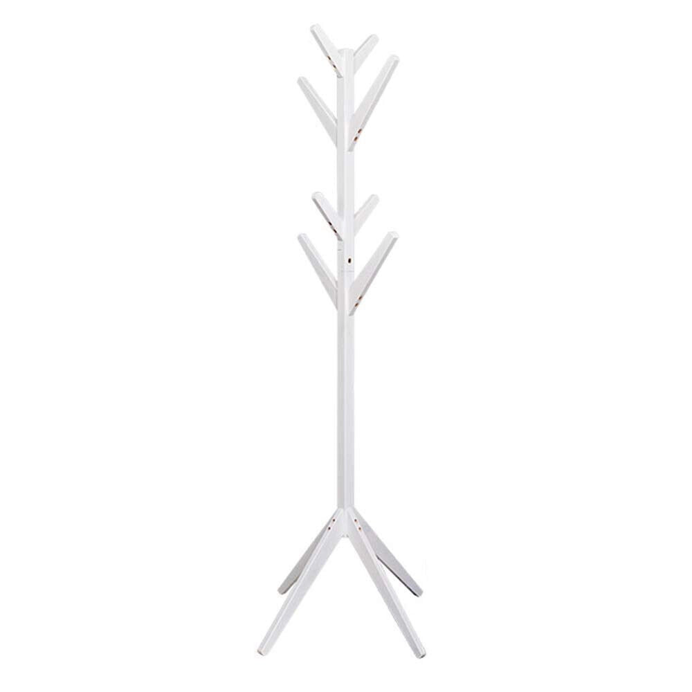 Attaccapanni Appendiabiti a Piantana in legno di Pino 8 Ganci Bianco 58x58x175cm