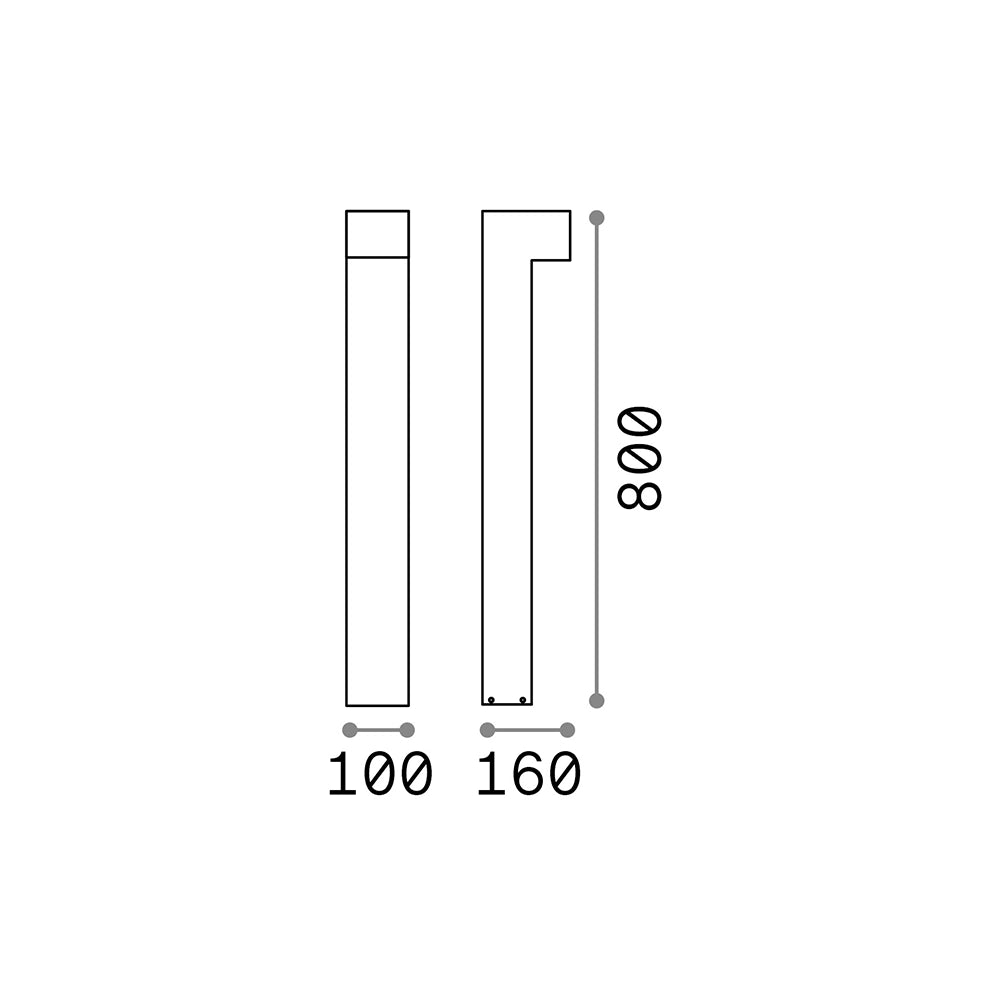 Piantana Moderna Sirio Alluminio Grigio 2 Luci 3W 3000K Luce Calda H80Cm