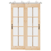 Kit Binari Porta Scorrevole 183 cm Acciaio Inossidabile Argento 3295759