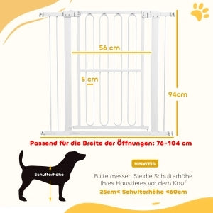 Barriera estensibile a forbice regolabile da 76 a 104 cm per porte e scale in acciaio bianco 94 cm