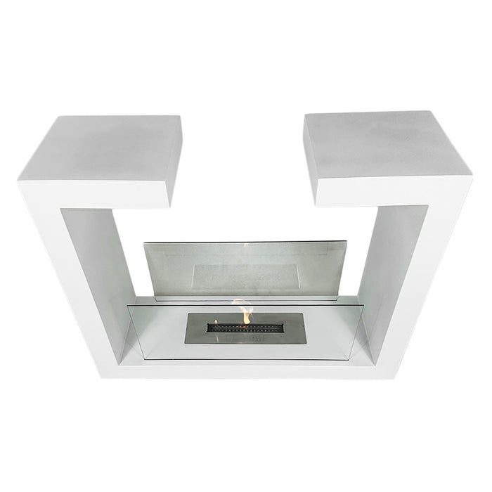 Camino a Bioetanolo da Terra Venus Free Standing Geometrico e Vetri Protettivi Serbatoio 850 ml in Acciaio Verniciato