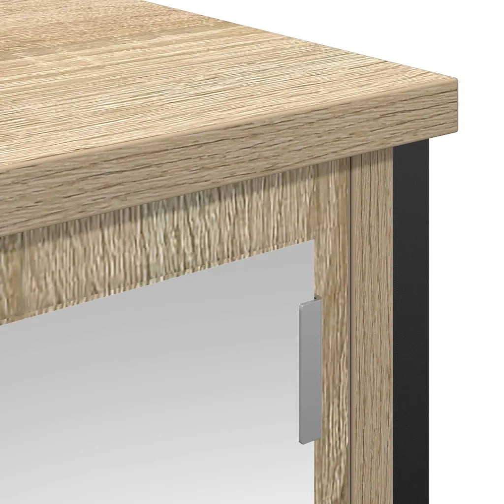 vidaXL Pensile da Bagno con Specchio Rovere Sonoma 60x21x60 cm