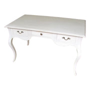 Scrivania legno 3 cassetti laccato bianco opaco l.130 x p.75 h.80 - Mobili 2G