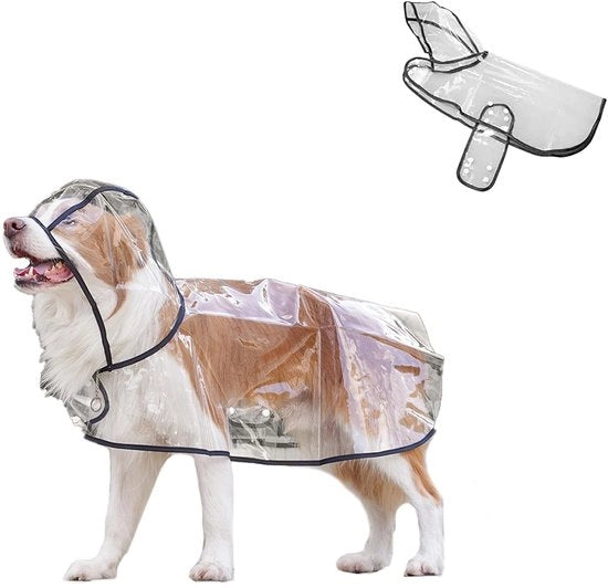 Impermeabile per Cani Transparente - Adatto per Cani di Grande e Media Taglia