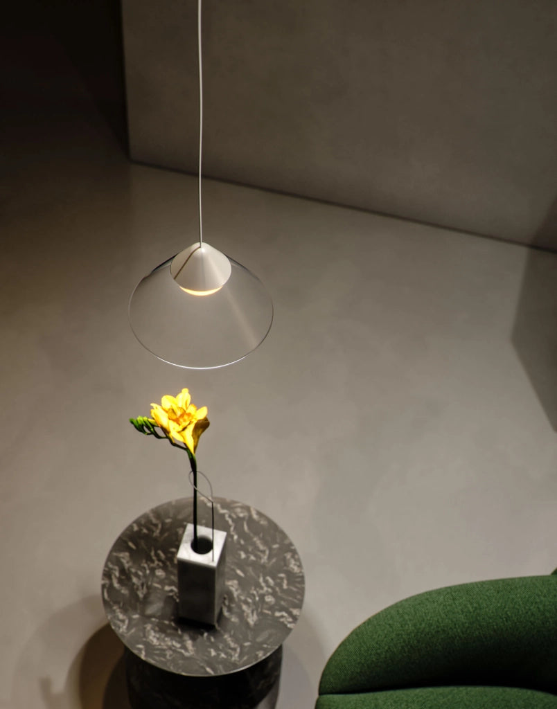 ARK Lampada a sospensione LED 6W 2700K 90º Nero/Trasparente, design conico moderno, versatile per montaggio incassato o a superficie, ideale interni