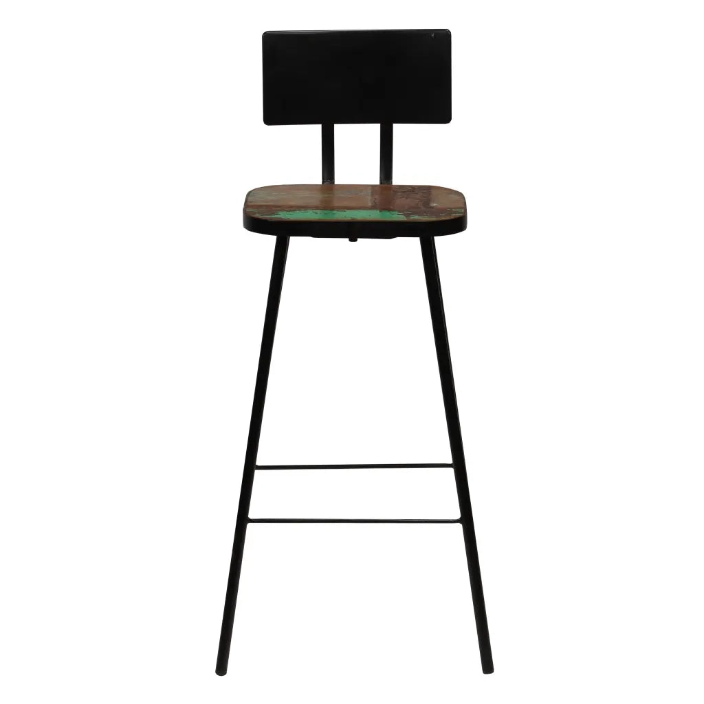 Set da Bar 3 pz in Legno Massello di Recupero Multicolore cod mxl 16569