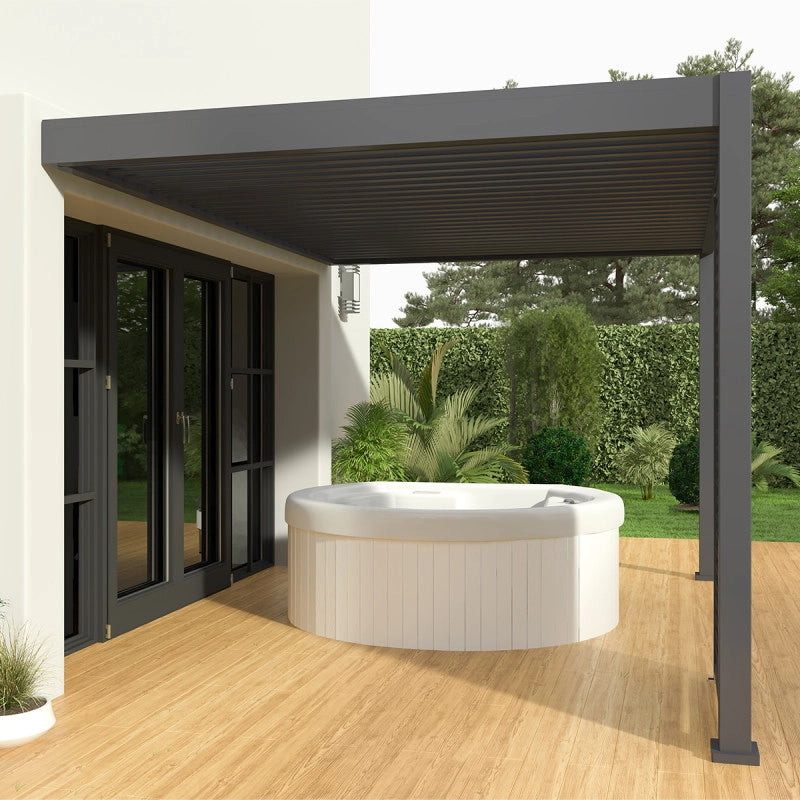Pergola bioclimatica Ombréa® VS 3x4M adossata - Antracite - V2