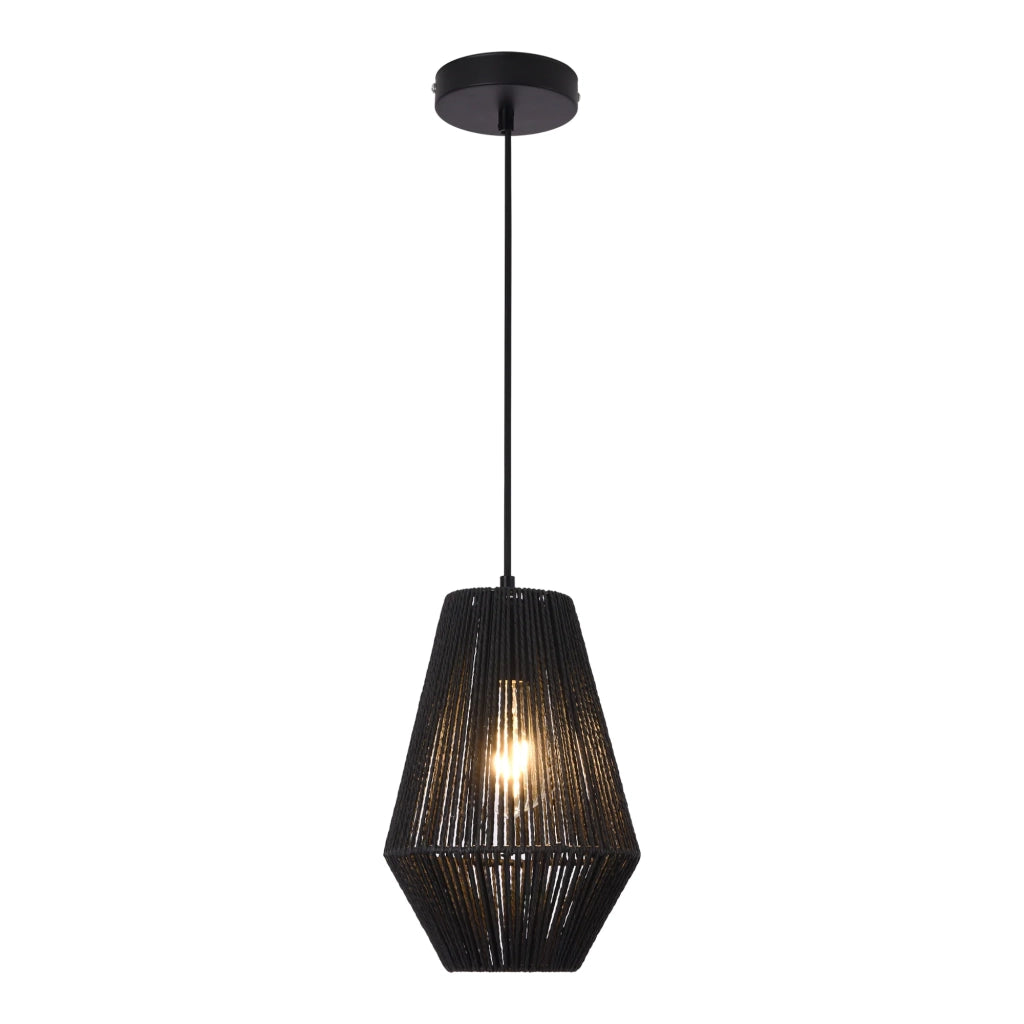 Lampadario lampada a sospensione corda metallica 160 x 20 cm nero lux.pro 03_0007573