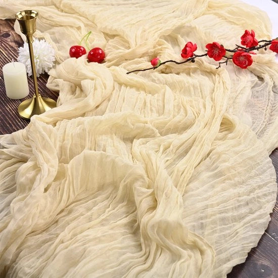 Set da tovaglia da formaggio 2 pezzi, 90x305 cm, beige e avorio