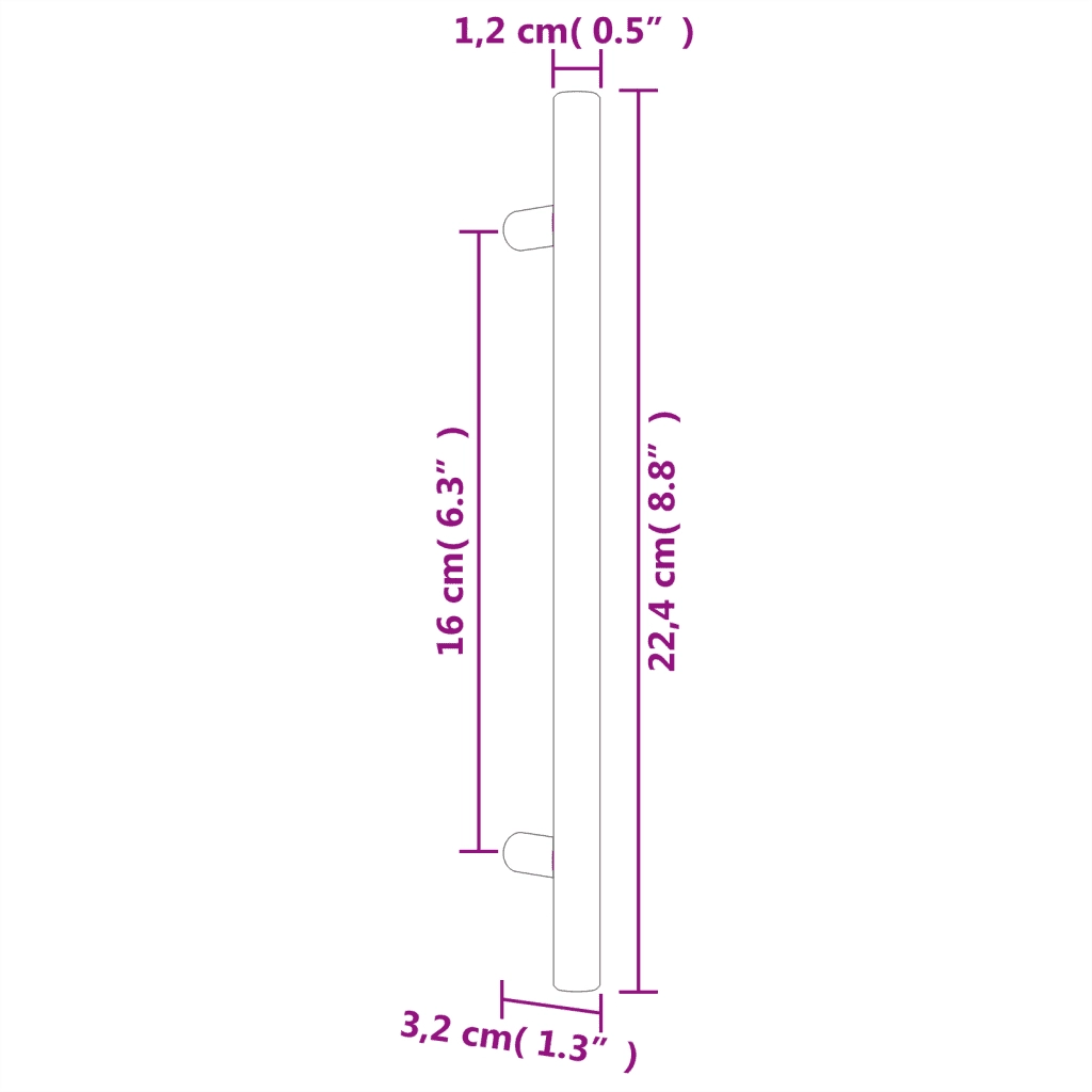 Maniglie per Mobili 20 pz Argento 160 mm in Acciaio Inox