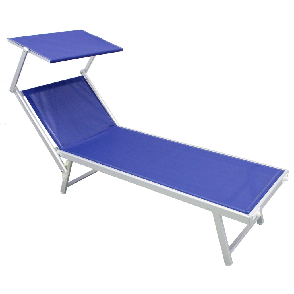 Lettino mare prendisole Pieghevole in Alluminio Textilene cm 186x61x38 - BOSS
